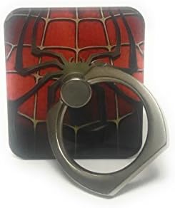 Cell Phone Finger Ring Stand Holder 360° Rotation Kick Stand Extra Strength Re-Usable Adhesive Comes with Wall / Car Mount (Spiderman)