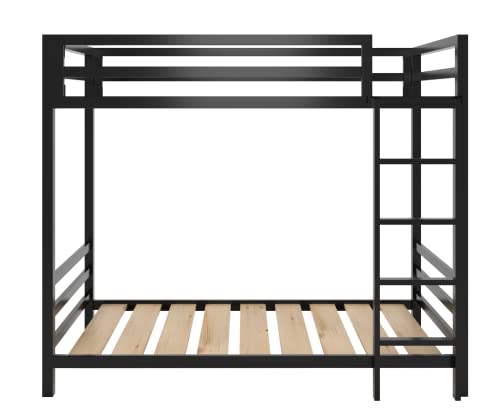 CASA FERRO Litera Individual de Acero Reforzado para Niños y Adultos - Soporta 400 kg - Estructura Industrial Doble Nivel 100 × 203 x 170 cm - Fabricada en México (Acero Negro)