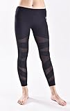 ctshow Yoga Leggings Pants Fitness Mesh Insert Panel Active Flex Activewear