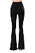 COCOLEGGINGS Women's Eyelet Strappy Bandage Bell Bottoms Flared Pants Black L