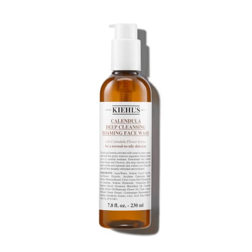 KIEHL'S Calendula Foaming Face Wash, milder Reinigungsschaum fürs Gesicht mit Ringelblumen-Extrakt & Glycerin, Gesichtsreiniger gegen Unreinheiten für empfindliche und unreine Haut