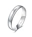 BORUO 925 Sterling Silver Ring High Polish Plain Dome Tarnish Resistant Comfort Fit Wedding Band 4mm Ring Size 5