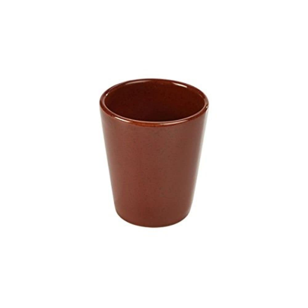 Genware NEV-CC-R10 Terra Stoneware, Rustic Conical Cup, 10 cm, Red (Pack of 12)