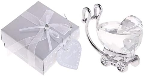jackyee Crystal Baby Carriage Christening Favor Kids Birthday Gifts Baby Shower Favors Crystal Baby Carriage Decoration - K5 Silver