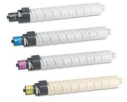 Compatible Replacement for Ricoh 841295, 841296, 841297, 841298 Four Pack of Color Toner Cartridges.