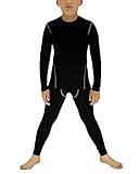 Minghe Boys Girls Thermal Underwear Set Fleece Lined Base Layer Tops and Bottoms