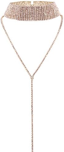 FANCY LOVE Elegant Bohemian Statement Necklace Charms for Women Choker Flower Cluster Diamond