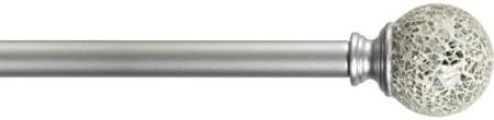 Karen Rhodes Palermo Curtain Rod, Silver | All hardware included