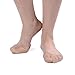 Flammi 4 Pairs Women's Sheer Toe Cover with Padding Toe Topper Liner Socks Non-Skid Bottom (Beige, Sheer)