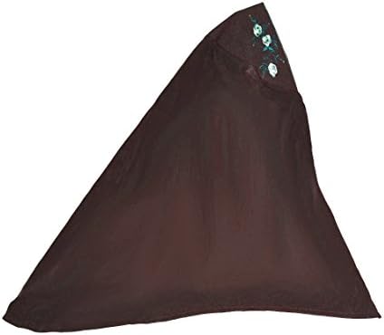 Brown 1 Piece Embroidered and Embellished Hijab