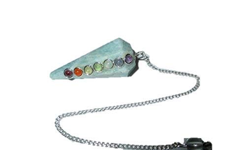 Jet International Amazonite Chakra Pendulum Faceted Cone Shaped A++