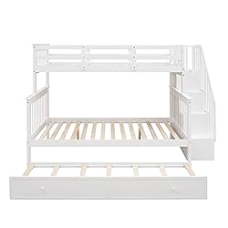 BIADNBZ Twin Over Full Size Bunk Bed with Trundle