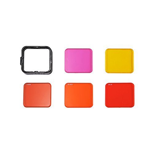WoCase Professional Switchable Lens Filter Set for GoPro HERO4 HERO 3+ Cameras (Compatible with Standard Housing ONLY)(Full Dive Water Depth Coverage)