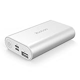 Yoobao Small Portable Charger 6000mAh Power Bank Battery Backup Phone Charger External Battery Pack Cellphone Powerbank Dual Input Compatible iPhone X 8 7 Plus Android Samsung Galaxy Smartphone-Silver