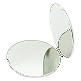 Unbreakable Stainless Steel Round Folding Mirror, Small Cosmetic Makeup Vanity Non Glass Mirror, Cute Non Breakable Pocket Mirror for Kids, Girls, Women.