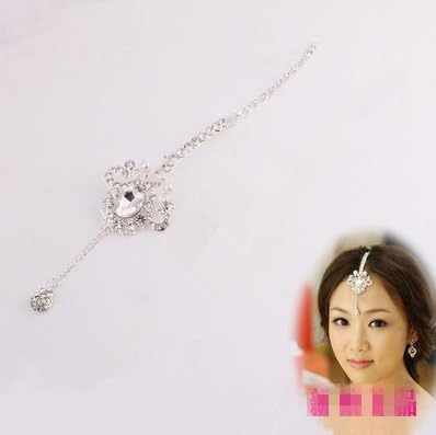 Fashion Headband Headdress Hairpin Headwear Hair Ornaments Rhinestone the Bride Wedding Headdress Jewelry Pendant Chain India Eyebrows Frontlet Korean Wedding Crown Pearl Ornaments (style 1)