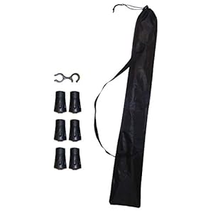 O&W Security Tas voor 2 Nordic Walking stokken met draagriem, zeer licht, waterdicht, zwart, 1 koppelingsbevestiging + 6…