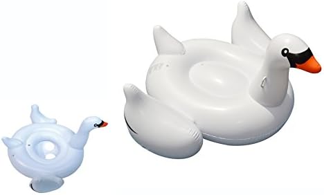 Swimline Giant Swan and Baby Swan Inflatable Set for Swimming Pool