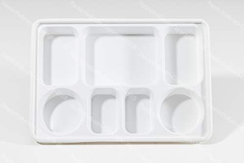 PlasticThali Seven Compartment Disposable Plastic Plate or Thali (200)