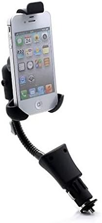 Car Mount Charging Socket Holder with USB Port Dock Cradle Gooseneck Swivel Black for Verizon Casio G-zOne Commando 4G LTE - Verizon HTC One - Verizon HTC One Mini 2 - Verizon HTC One Remix