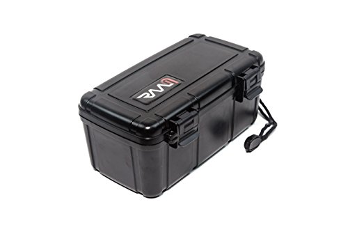 RAAM Cigar Travel Humidor, Crush-proof Air tight Portable Humidifier For Cigars (Black, Double Clamp)