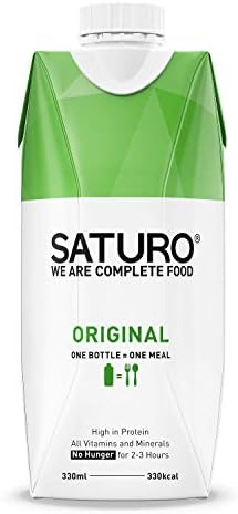Meal Replacement Shakes SATURO, Original, Ready-to-Drink Meal, 27 Essential Vitamins and Minerals, Gluten-Free, 330 kcal, Pack of 8