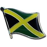 Jamaica Flag Die-struck Metal Single Lapel Pin with Butterfly Clasp Closure
