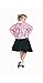 RG Costumes 50's Pink Lady Jacket, Child Large/Size 12-14