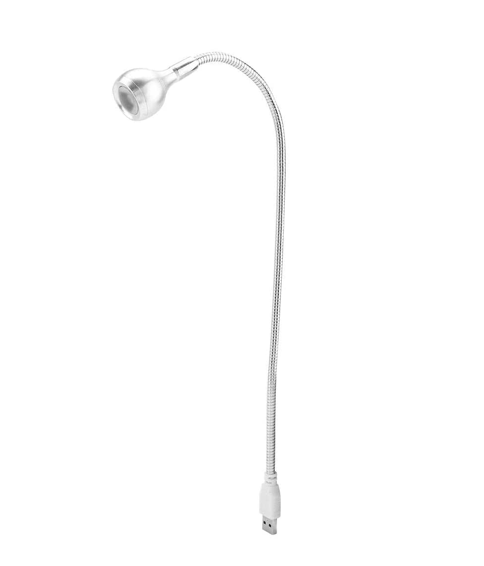 1W USB LED Desk Lamp, Flexible Gooseneck Reading Light with Eye-Caring Warm White & Pure White, Portable Clip-On Night Light for Study, Office, Home (Silver/Black)