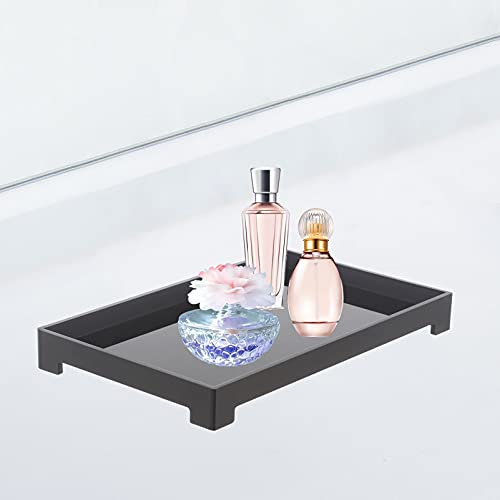 DELIPPLY Acrylic Vanity Tray, Black Bathroom Storage Trays, Handmade Kitchen Counter Dressers
