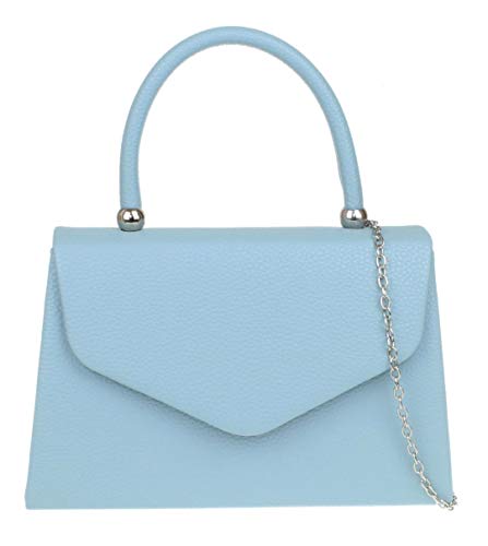 Girly Handbags Womens Plain Handle Clutch Bag (Baby Blue) — image 1