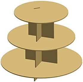 Cup Cake Stand Unfinished MDF Wood Cutout Variety of Sizes USA Made Home Halloween Thanksgiving Fall Decor (12") (Tier-3)