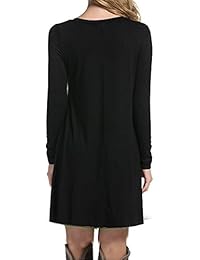 MOLERANI Vestido suelto de manga larga para mujer, casual, liso