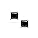 Bling Jewelry 925 Silver CZ Basket Set Princess Cut Black Stud Earrings