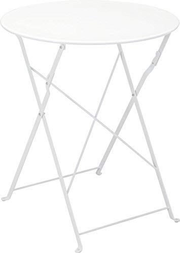 Metall Bistrotisch Ø 60 cm in weiß - Platz sparend zusammenklappbarer