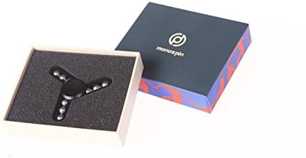 Monospin New Style Tri-Spinner Official Press Reducer Toy EDC ADHD Focus Finger Playing Top Spinning Toys, Last 3 Mins, Mute,Killing Time (Black)