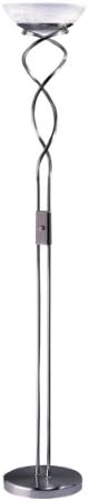 Kendal Lighting TC4027-SN 72-Inch Portable Spiral Torchiere Floor Lamp, Satin Nickel with Faux Alabaster Glass Shade