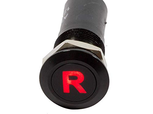 Alpinetech PLB12MS 12mm 1/2" 12V LED Metal Signal Indicator Pilot Dash Light (Reverse)