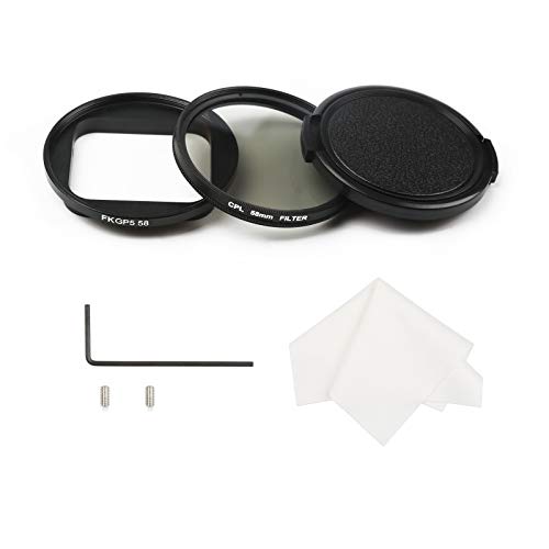D&F 58mm Professional CPL(Circular Polarizer Lens) with Lens Cover and Adapter Ring for GoPro Hero 6/5 Original Waterproof Case