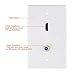 HDMI Wall Plate, 1 Port 4K HDMI Keystone to Female, 1 Port F Type Connector Coax Keystone to Female Wall Plate-White