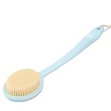 Olpchee Long Handle Bath Shower Body Brush Back Scrubber with Super Soft Nylon Bristles (Blue)