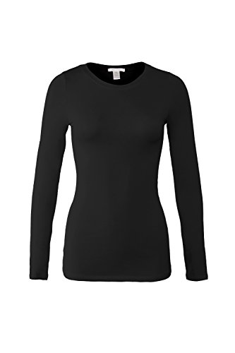 BozzoloWomen's Basic Round Neck Warm Soft Stretchy Long Sleeves T Shirt