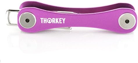 Compact Smart Key Holder By ThorKey - Pink Key Organizer Made Of Durable, Premium Aluminum - Up To 10 Keys &amp; Tools - EDC Swiss Design - Practical Multi Tool Keychain - Bottle opener included