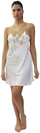 MARJOLAINE Short Parisian in Pure Silk, with lace Application