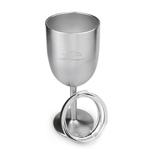 DELFIN Premium Stainless Steel Insulated Wine Glass, Stemmed with Splash Proof Cover, 12 Oz.- Insulated Wine Glasses Are Unique Gifts For Women and Men | Bachelorette Party and Wine Lovers Favorite DELFIN Premium Stainless Steel Insulated Wine Glass, Stemmed with Splash Proof Cover, 12 Oz.- Insulated Wine Glasses Are Unique Gifts For Women and Men | Bachelorette Party and Wine Lovers Favorite