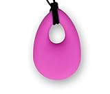 Stimtastic Chewable Silicone Droplet Pendant Necklace Nontoxic BPA and Phthalate Free, Fuschia