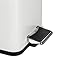 AMG and Enchante Accessories, Rectangular Waste Bin, 5L Garbage Trash Can with Step Foot Pedal, WB05W WHT, Glossy White