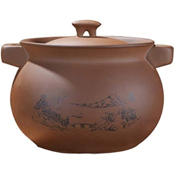 YI HOME- Casserole Cooker Purple Sand Ceramic Household Multifunctional Gas Soup Stone Pot High Temperature Capacity Capacity Nonstick Cookware Brown,5L