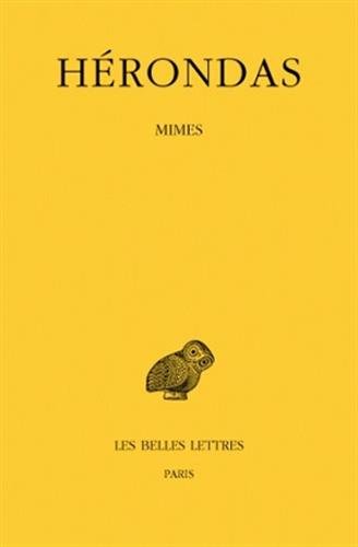 Mimes (Collection Des Universites De France) (French Edition) by HERONDAS