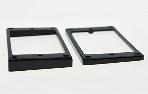KAISH 2pcs Black Humbucker Pickup Ring Flat Base Bottom Frame fits Epiphone LP Guitar
